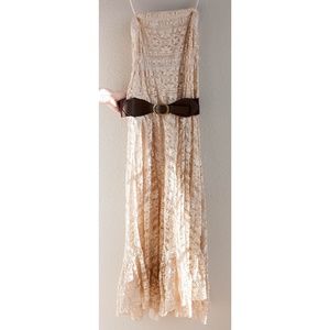 Strapless beige lace dress. $15 OBO.
