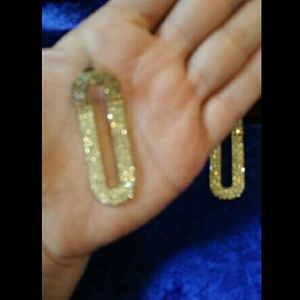 Rhinestone golden earings