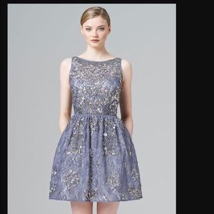 Aidan Mattox Charcoal/Blue Sequin Dress - size 2