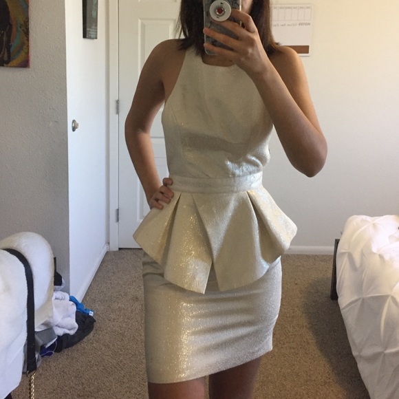 Shiny cream dress