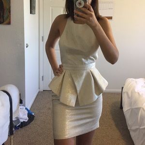 Shiny cream dress