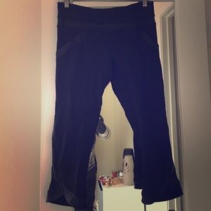 Lululemon cropped yoga pants. With mesh leg area!
