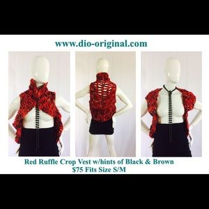 Hand Crocheted Cropped Ruffle Vest