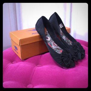Black Rocket Dog Chiffon Flats, Size 8