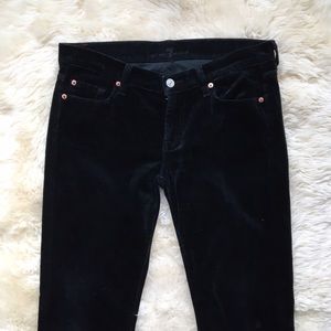 7 for All Mankind Black Velvet Pants