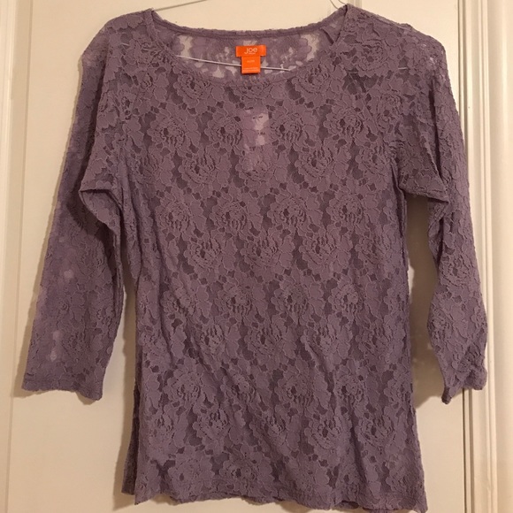 Sheer purple lace top
