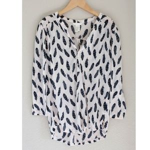H&M 3/4 feather blouse. Like new. $8 OBO