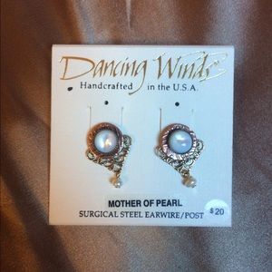 beautiful mother of pearl dangly earrings