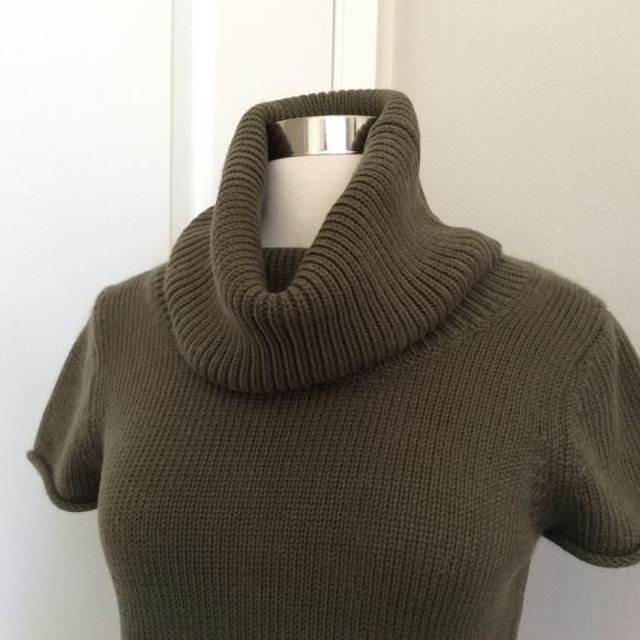 BCBG MaxAzria Wool-Blend Green Cowlneck Sweater - Picture 2 of 4