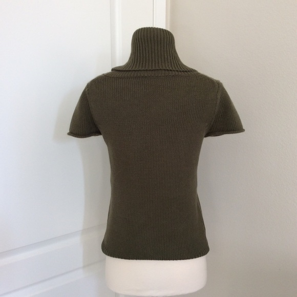 BCBG MaxAzria Wool-Blend Green Cowlneck Sweater - Picture 3 of 4