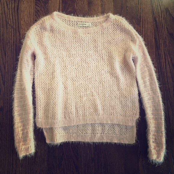 Fuzzy baby pink sweater