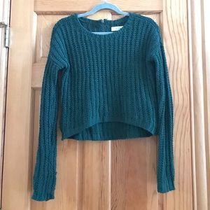 Abercrombie and Fitch Dark Green Crop Sweater