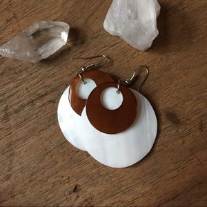 Carved shell earrings