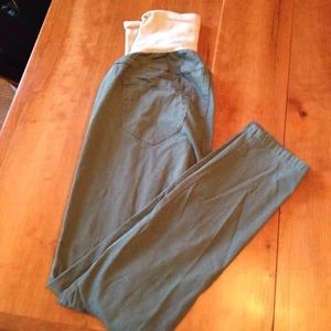 Maternity motherhood olive green skinnies