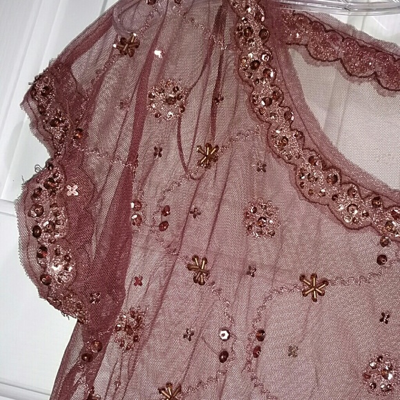 ๐70% OFF RETAIL Free People sequin mesh blouse - Picture 4 of 8