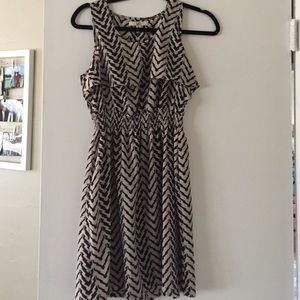 Navy and white design dress