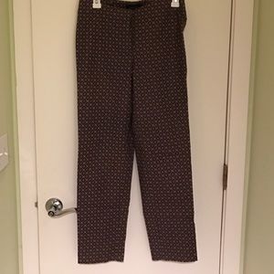 Talbots Printed ankle pant (navy)