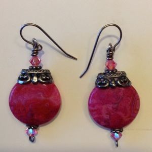 PRICE DROP 4 QUICK SALE! Agate/Silver earrings.