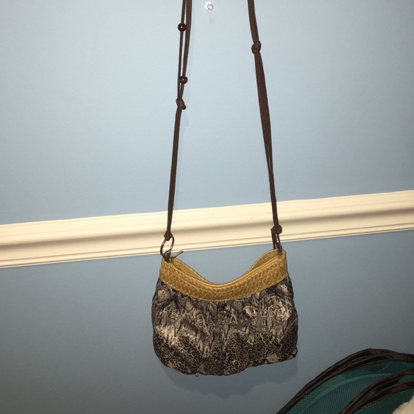 Purpley-grey and brown boho purse - Picture 2 of 2