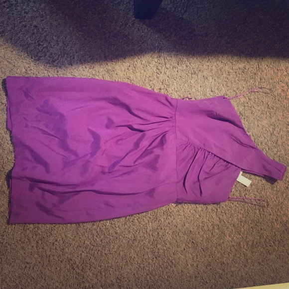 Purple one shoulder dress