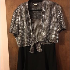 Black and sequined dress