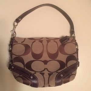 Coach satchel classic jacquard fabric