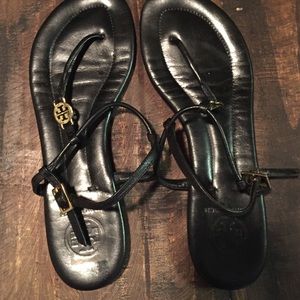Black Tory Burch flat sandals