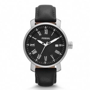 Men's Black Leather FOSSIL Watch
