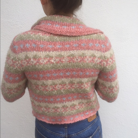 Pink and green Free People sweater/cardigan! - Picture 1 of 3