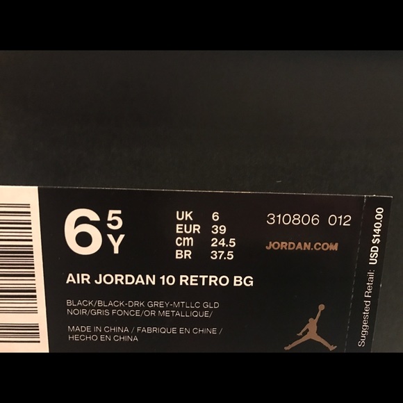 Nike Air Jordan Retro 10 NYC Edition Size 6.5y - Picture 6 of 6