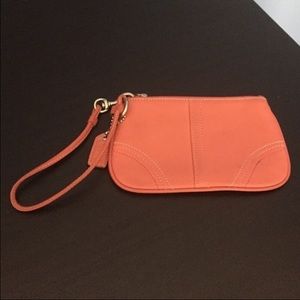 Coach Pink Leather Wristlet