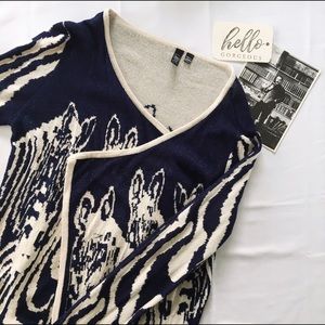 🎉Lapis zebra open front cardigan