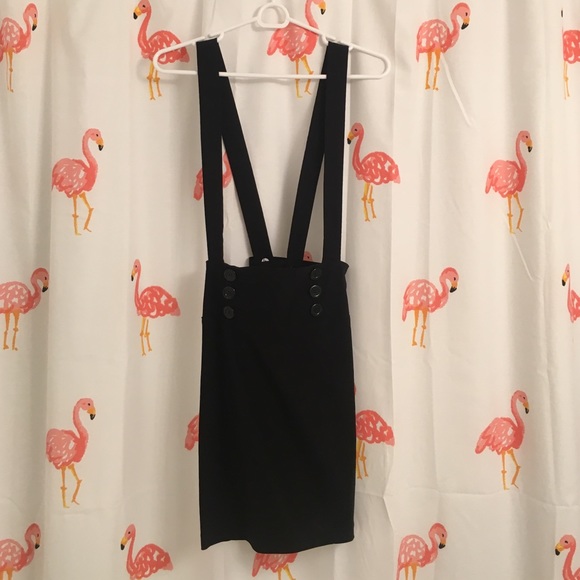 Forever 21 Black Suspender Skirt