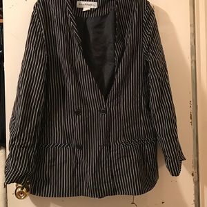 Vintage Black/White Pinstriped Blazer