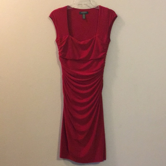 Lauren Ralph Lauren Dresses & Skirts - Slimming Stretch Ralph Lauren Midi Sexy Red Dress