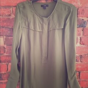 Green silk long sleeve J. Crew blouse!