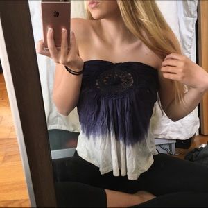 WITH TAGS strapless ombré blouse