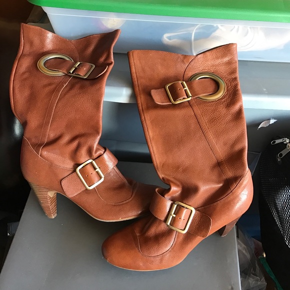 BcBg Girls cognac buckle boots size 8 1/2
