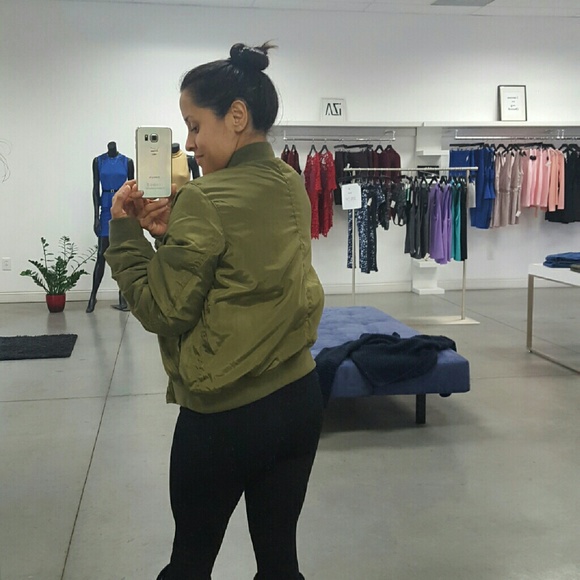 Olive Classic Bomber Jacket - Picture 2 of 2