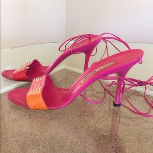 Manolo Blahnik Pink Ankle Strap