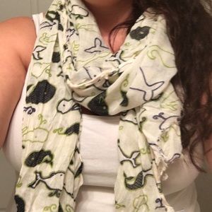 Whales! White, blue, and green scarf