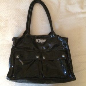 Black fox shoulder purse