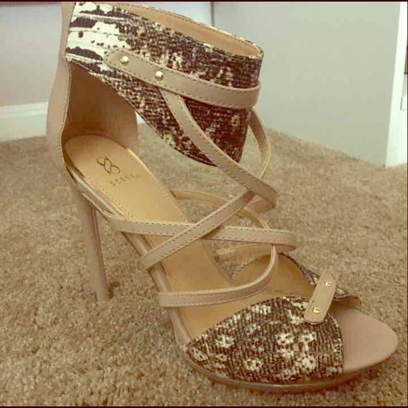 Faux Snakeskin Heel