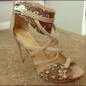 Faux Snakeskin Heel
