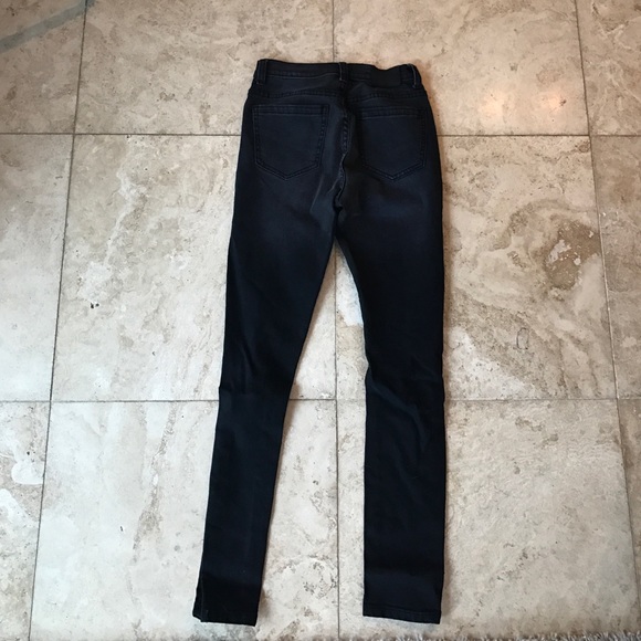 UNIF black charcoal ripped knee jeans 24 25 NWT - Picture 4 of 4