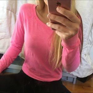 pink long sleeve top