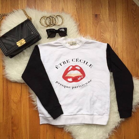 Polyvore Sweaters - Etre Cecile Lips Sweater