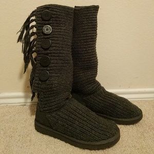 Gray Fringe Cardy Uggs