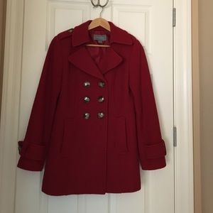 Women's Loft Red Pea Coat