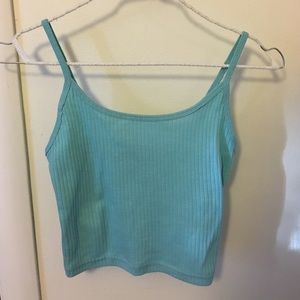 Topshop Cropped Blue Tank